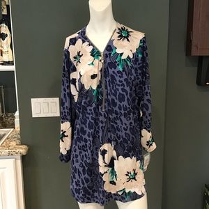 JM Collection Zipper Front Blouse - Size 2X